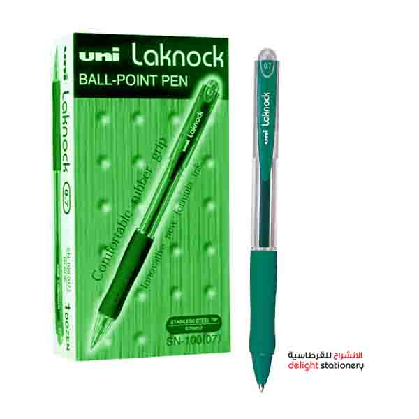 UNI-LAKNOCK-0.7-BALL-PEN-GREEN12PIECE-1.jpg